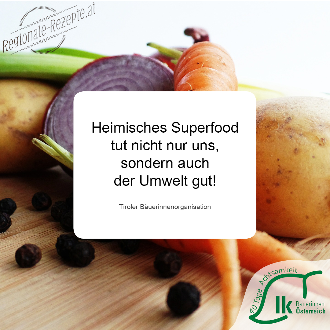 Spruch heimisches Superfood © Foto Pixabay