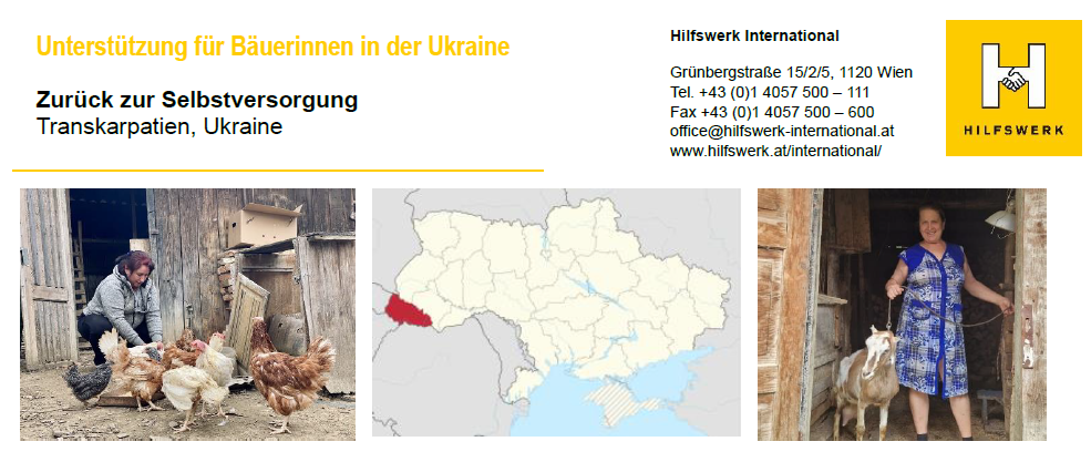Unterstützung für Bäuerinnen in der Ukraine Unterstützung für Bäuerinnen in der Ukraine