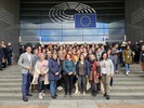 Brüssel-Exkursion der ZAMm-Absolventinnen 2023 Bernhuber bestärkte die Frauen darin, ihre Ziele zu verfolgen. © Wolfsjäger