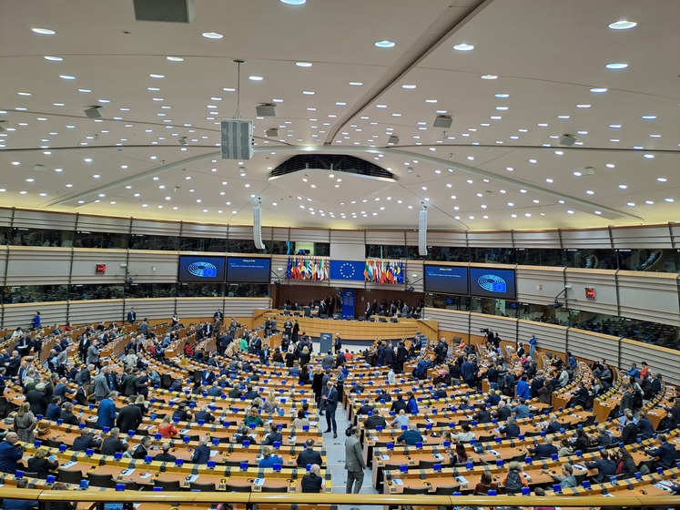 Aussicht von der Besuchertribüne auf den Parlamentssaal