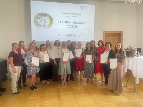 Abschluss des HSLG LEBENSmittelwissen in Graz 2026 © Muster/Bäuerinnen Stmk