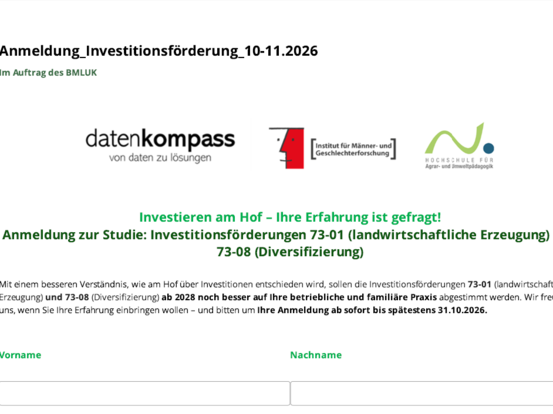 Screenshot Evaulierungsumfrage © datenkompass/BMLUK