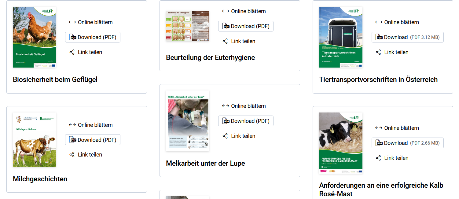 Screenshot Broschüren für Tierhaltende Betriebe.png © LKÖ