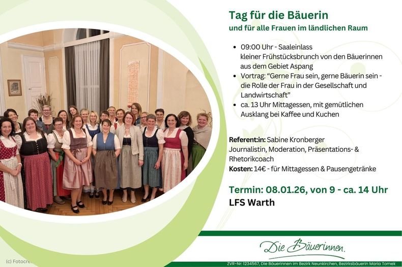 Tag der Bäuerin 2026 ©&nbsp;Die Bäuerinnen im Bezirk Neunkirchen 