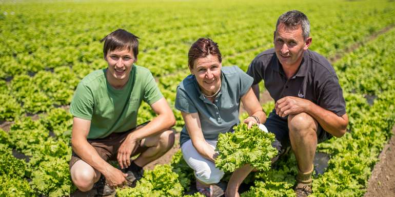 Familie Wolfgang und Patricia Lerchster betreibt einen Gemüsebaubetrieb
mit Kräutern in Klagenfurt. © LK Kärnten Familie Wolfgang und Patricia Lerchster betreibt einen Gemüsebaubetrieb
mit Kräutern in Klagenfurt. © LK Kärnten