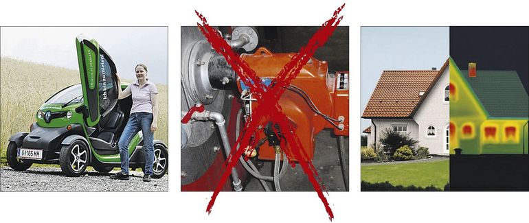 Bis 2030 soll Strom ausschließlich aus erneuerbaren Quellen kommen, der Bestand an Ölheizungen halbiert und die Sanierungsrate vervierfacht werden. © Montage LK/Musch, Thüga Bis 2030 soll Strom ausschließlich aus erneuerbaren Quellen kommen, der Bestand an Ölheizungen halbiert und die Sanierungsrate vervierfacht werden. © Montage LK/Musch, Thüga