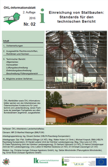 Das ÖKL-Merkblatt 02 ist ein praktischer Leitfaden für die erforderlichen Einreichunterlagen bei Stallbauvorhaben. © ÖKL Das ÖKL-Merkblatt 02 ist ein praktischer Leitfaden für die erforderlichen Einreichunterlagen bei Stallbauvorhaben. © ÖKL