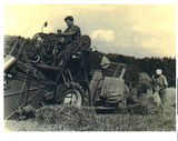 Anfänge des Getreidemähdrusches-diese Technologie setzte sich innerhalb weniger Jahre durch- das Getreide wurde direkt in Säcke abgefüllt  © LK Steiermark