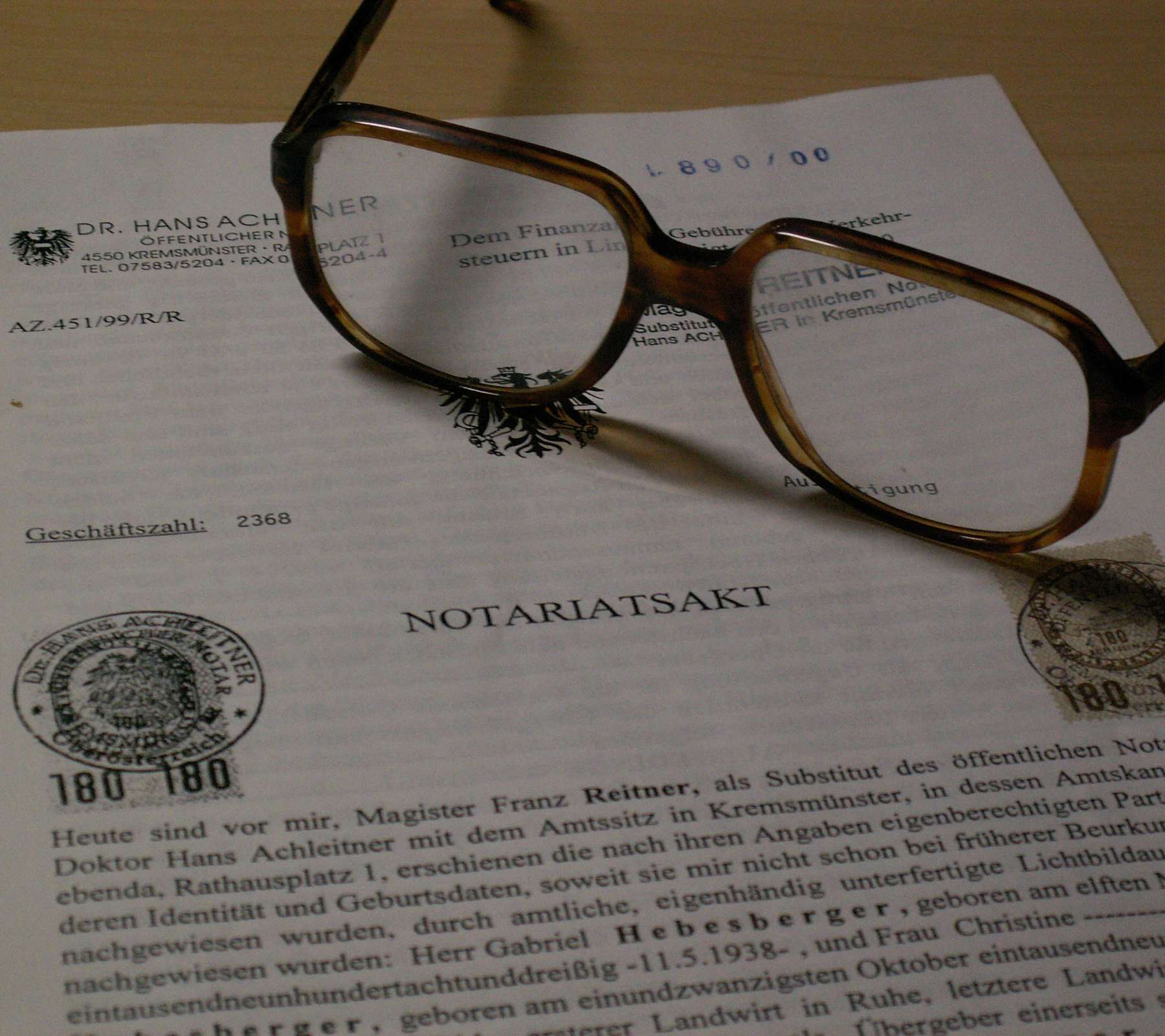 Der Pflichtteilsverzicht muss bei einem Notar gemacht werden. © LK OÖ/Hebesberger