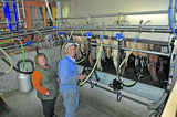 Der Melkstand ist seit Kurzem in Betrieb. Die 13 Milchkühe müssen für die Stallzeit nicht mehr angehängt werden, die Arbeitsqualität ist top. © Mooslechner