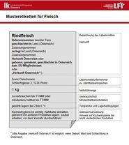 Musteretikett Fleisch © LK Ö, LFI Ö