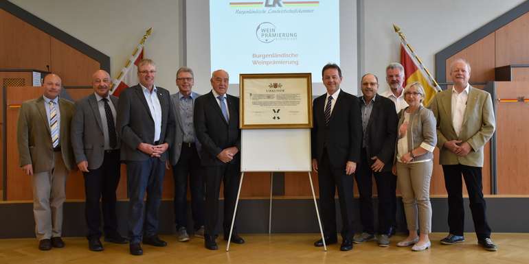 Präsident NR DI Nikolaus Berlakovich und Kammerdirektor Prof. DI Otto Prieler empfingen die Delegation der Landwirtschaftskammer Rheinland-Pfalz in der Burgenländischen Landwirtschaftskammer © Kaiser/Bgld. LK