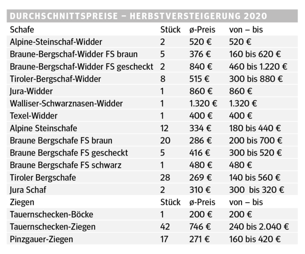 Versteigerung des Salzburger Landesverbandes für Schafe und Ziegen.png © Salzburger Bauer