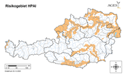 Grafik Risikogebiet_Geflügelpest 2020.png © AGES