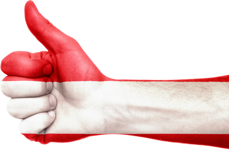Daumen hoch rot-weiss-rot.png © Pixabay/Kurious