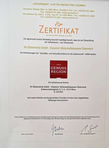 Zertifikat Wirtschaftskammer Österreich © KK