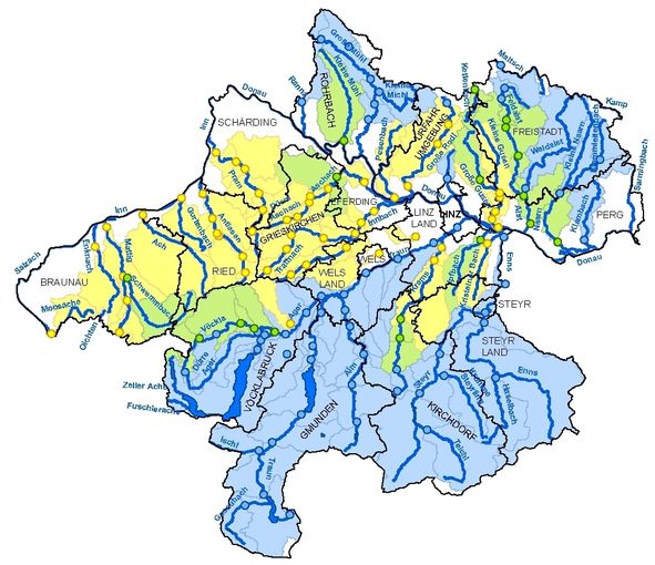 Zustand der Oberflächengewässer betreffend Ortho-Phosphat 2020.jpg © Land OÖ