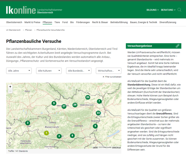 Titelbild Versuchsportal.png © Landwirtschaftskammer Oberösterreich/Pflanzenbau