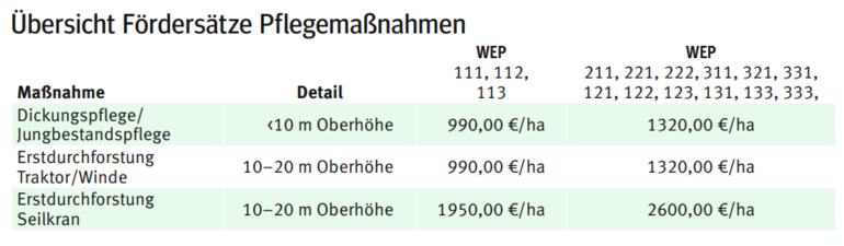 Fördersätze Pflegemaßnahme.png © LK Kärnten Fördersätze Pflegemaßnahme.png © LK Kärnten