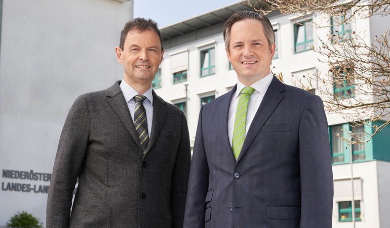 Präsident und Direktor der Landwirtschaftskammer NÖ Johannes Schmuckenschlager und Franz Raab. © Philipp Monihart/LK Niederösterreich Präsident und Direktor der Landwirtschaftskammer NÖ Johannes Schmuckenschlager und Franz Raab. © Philipp Monihart/LK Niederösterreich