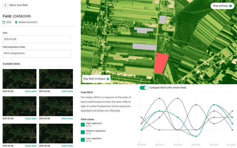 Im Projekt SATFARM wird mit Hilfe von Daten der Ackerbauarbeitskreise eine Software entwickelt, mit der Landwirte ihre Bestandesvitalität mit vergleichbaren Schlägen in der Umgebung objektiv anhand von Satellitendaten vergleichen können. Damit soll die Au Im Projekt SATFARM wird mit Hilfe von Daten der Ackerbauarbeitskreise eine Software entwickelt, mit der Landwirte ihre Bestandesvitalität mit vergleichbaren Schlägen in der Umgebung objektiv anhand von Satellitendaten vergleichen können. Damit soll die Au
