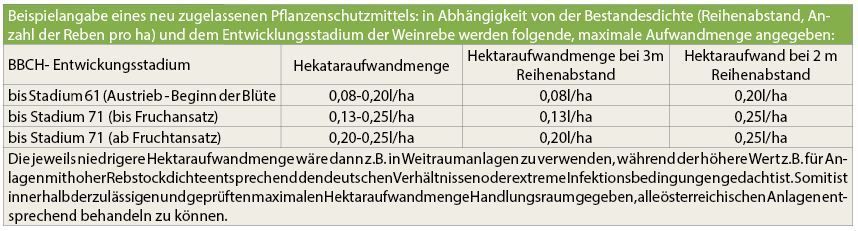 Tabelle Hektaraufwand Beispiel.jpg © LK Niederösterreich