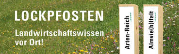 Lockpfosten: Landwirtschaftswissen vor Ort © LK Tirol Lockpfosten: Landwirtschaftswissen vor Ort © LK Tirol