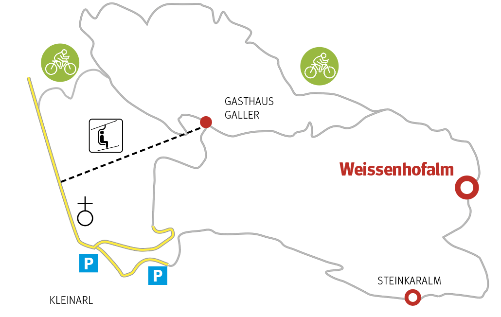 Wegverlauf Weissenhofalm.png © Eppl Wegverlauf Weissenhofalm.png © Eppl