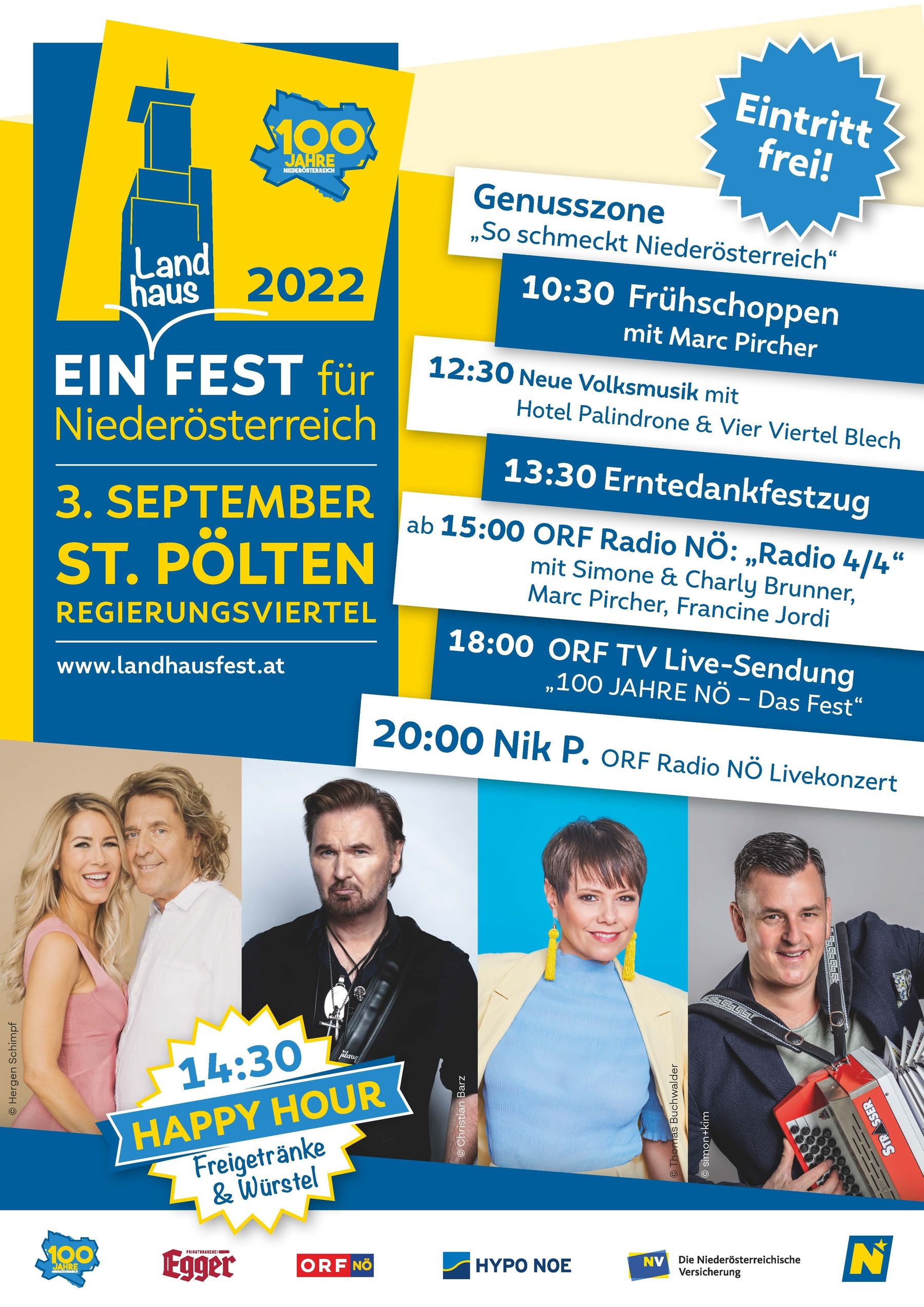 Die Programmhighlights beim Landhausfest am 3. Sptember 2022 © Land NÖ Die Programmhighlights beim Landhausfest am 3. Sptember 2022 © Land NÖ