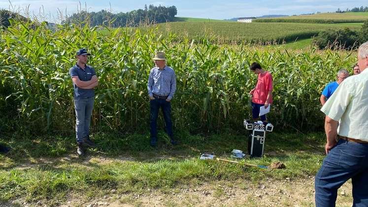 Bilder vom Feldtag auf den Versuchsstandorten des Biokompetenzzentrums Schlägl im Rahmen des Projekts "Erosionsschutz im Biomaisanbau", 7. September 2022
