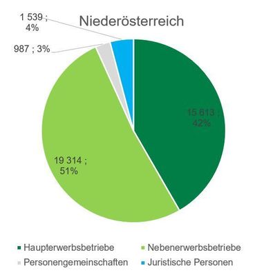 Agrarstruktur in Niederösterreich © Statistik Austria/Agrarstrukturerhebungen