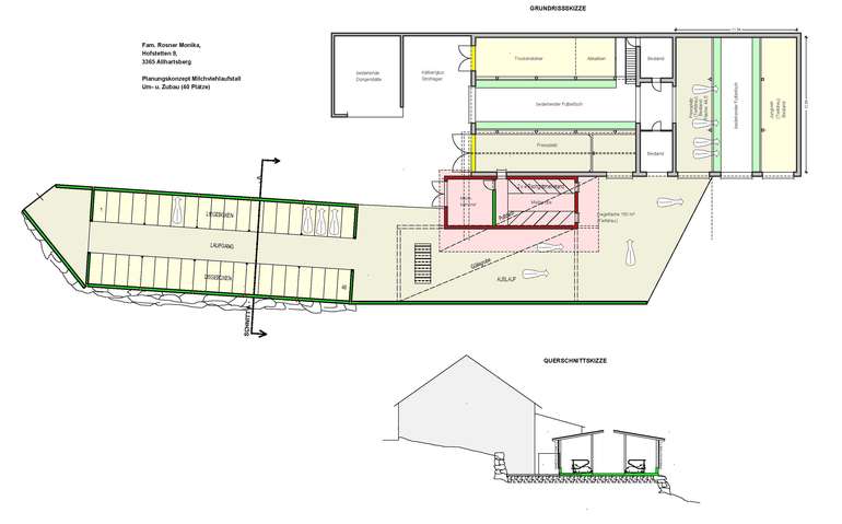 Rosner Allhartsberg - Planungskonzept Grundriss, Querschnitt.jpg © Eduard Wagner/LK Niederösterreich Rosner Allhartsberg - Planungskonzept Grundriss, Querschnitt.jpg © Eduard Wagner/LK Niederösterreich