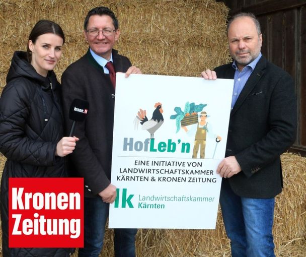 Redakteurin Elisa Aschbacher, LK-Präsident Siegfried Huber und Krone-Chefredakteur Hannes Mößlacher freuen sich darauf, bäuerliche Themen der Krone-Leserschaft zugänglich zu machen..jpg © Frießnegger Redakteurin Elisa Aschbacher, LK-Präsident Siegfried Huber und Krone-Chefredakteur Hannes Mößlacher freuen sich darauf, bäuerliche Themen der Krone-Leserschaft zugänglich zu machen..jpg © Frießnegger