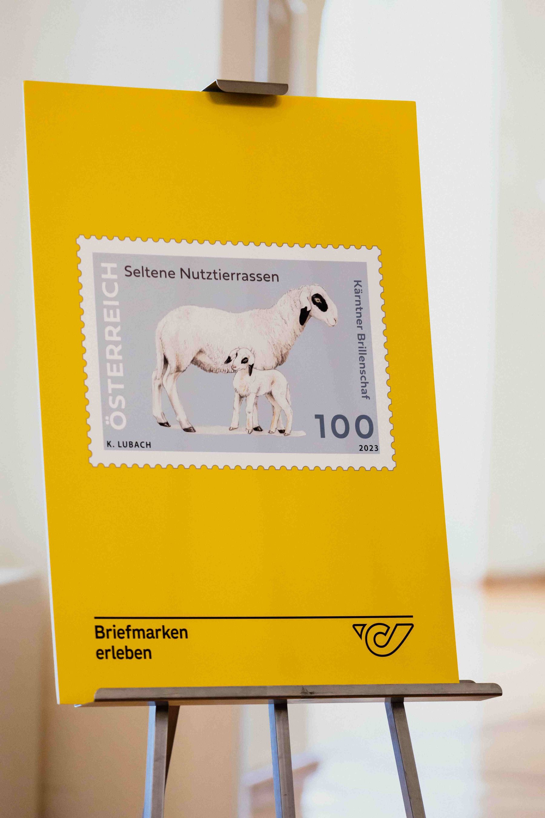 Präsentation Kärntner Brillenschaf-Briefmarke © Österreichische Post AG
