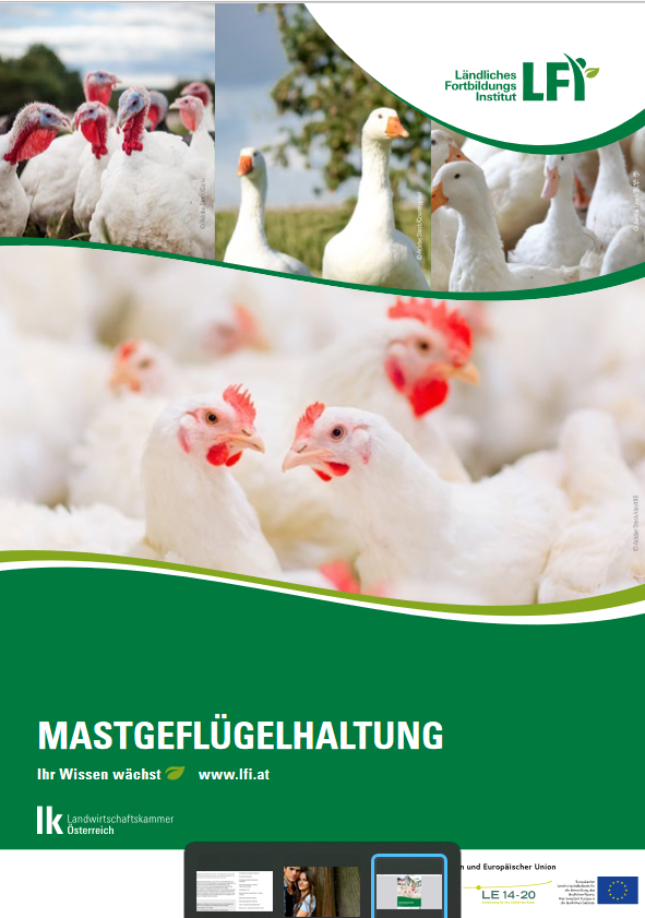 Cover Broschüre Mastgeflügelhaltung © LFI Cover Broschüre Mastgeflügelhaltung © LFI