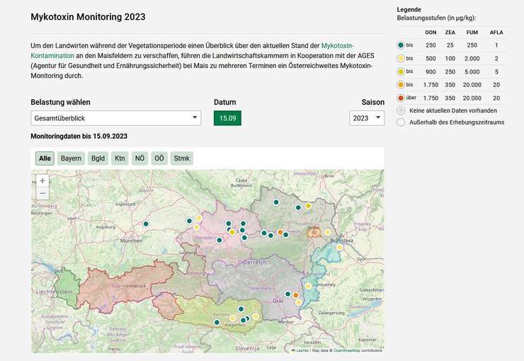 Mykotoxin-Monitoring © warndienst.at Mykotoxin-Monitoring © warndienst.at