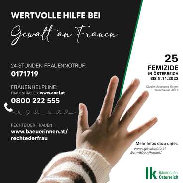 Sharepic Gewalt gegen Frauen 2023 © Erhardt/LKÖ, Foto Pexels Sharepic Gewalt gegen Frauen 2023 © Erhardt/LKÖ, Foto Pexels