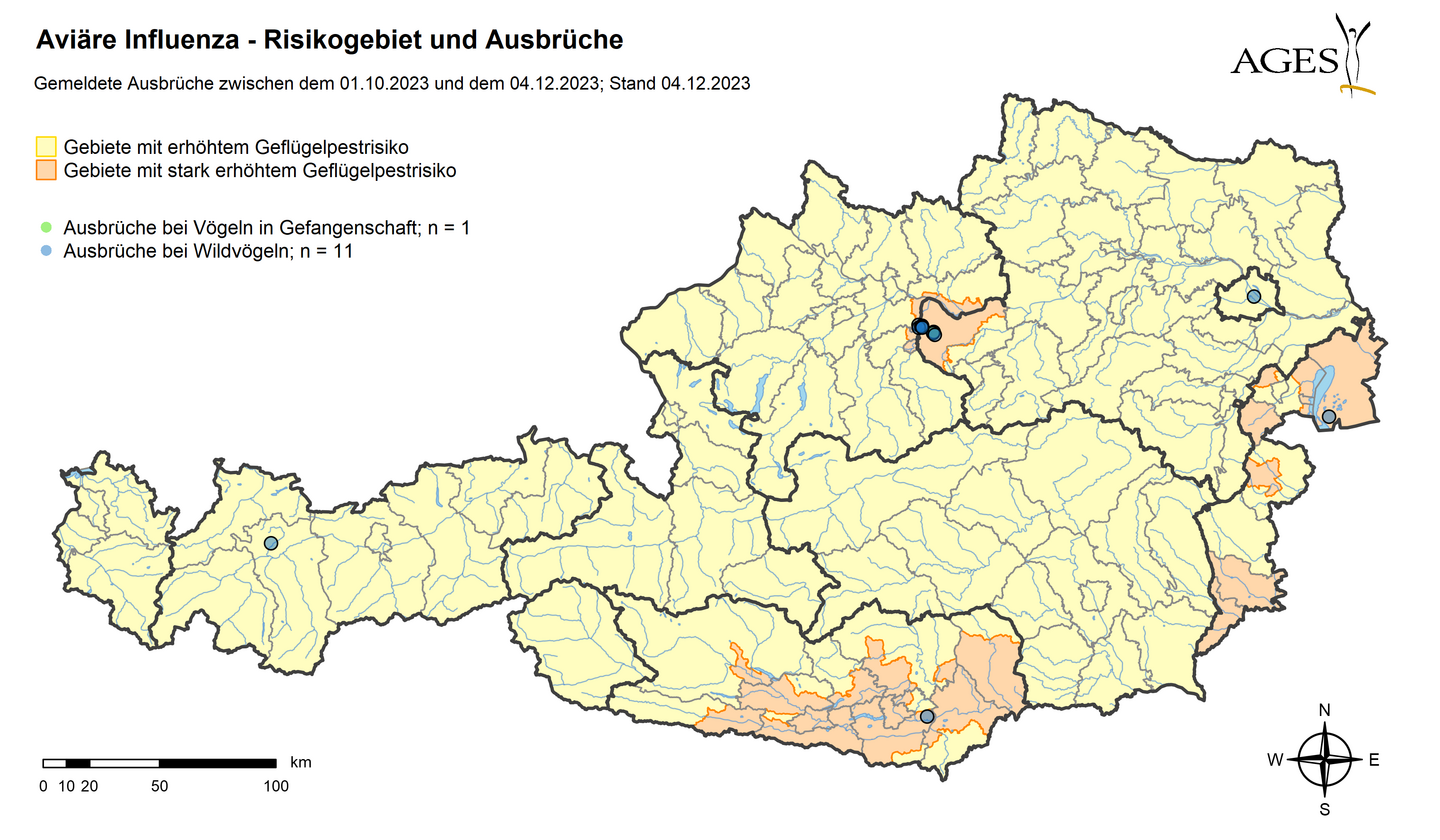 csm_HPAI_Ausbrueche_Vorjahr_Risikogebiet_DE_924bc96d2e.png © AGES csm_HPAI_Ausbrueche_Vorjahr_Risikogebiet_DE_924bc96d2e.png © AGES