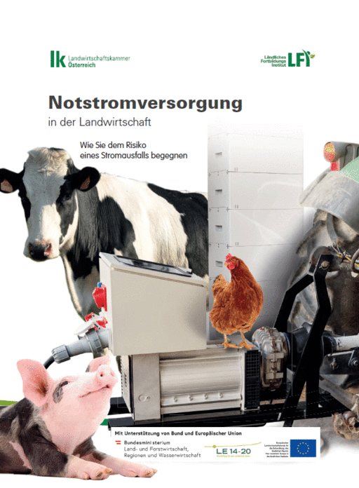 Cover Broschüre Notstromversorung in der Landwirtschaft © LKÖ / LFI