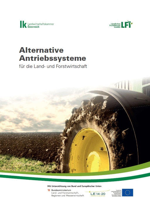 Cover Broschüre Alternative Antriebssysteme für die Land- und Forstwirtschaft © LFI / LK Österreich