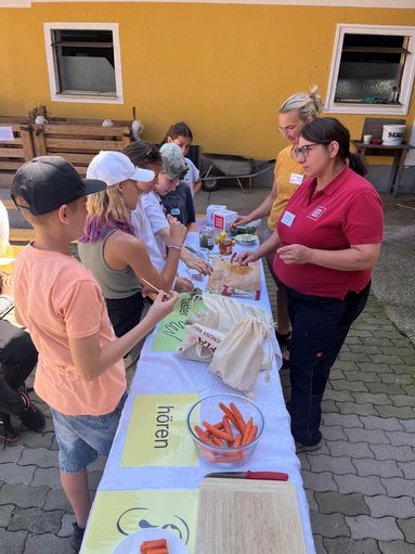 Begeisterte Schülerinnen und Schüler beim Tag der Landwirtschaft am Betrieb Baldinger © BBK Gmunden Vöcklabruck