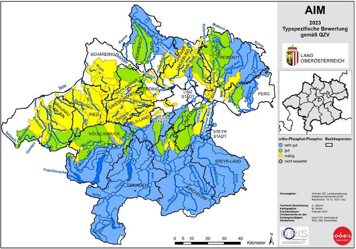 Zustand der Oberflächengewässer betreffend ortho Phosphat, 2023, Land OÖ.jpg