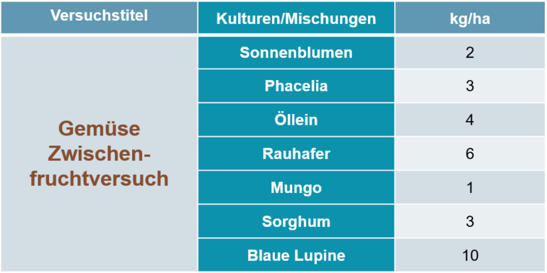 Tabelle_1_Gemüsezwischenfruchtversuch_BWSB_Lehner.png © BWSB/Lehner