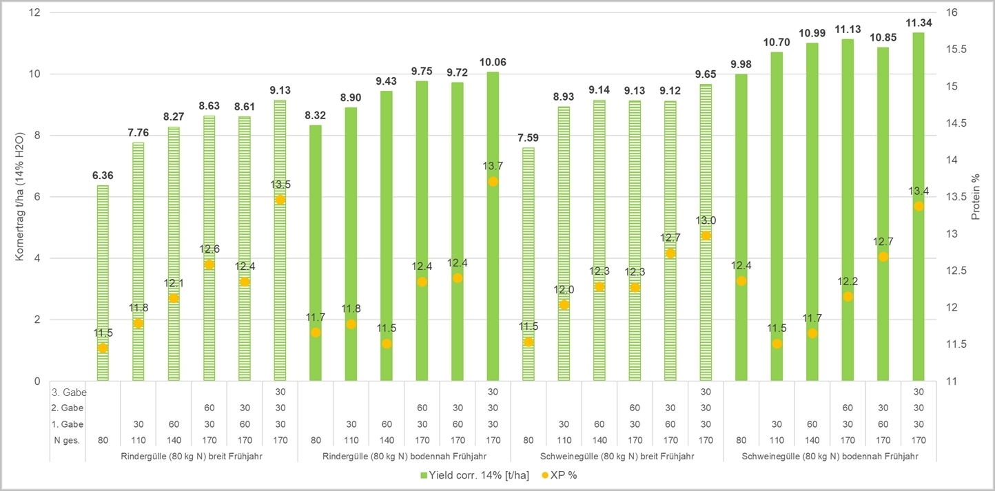 Abbildung_5_Vergleich_Rinder-_und_Schweinegülle_Winterweizen,_Ergebnisse_2022.jpg © NNOVATION FARM Abbildung_5_Vergleich_Rinder-_und_Schweinegülle_Winterweizen,_Ergebnisse_2022.jpg © NNOVATION FARM