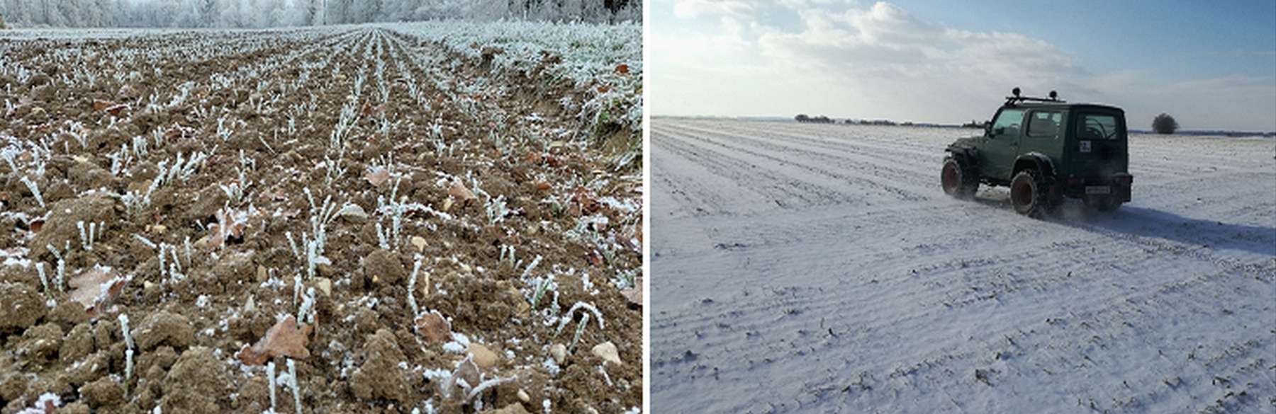 Bodenproben-Ziehung_oberflächlich gefrorenem Boden_Geländewagen.jpg © BWSB/Wallner