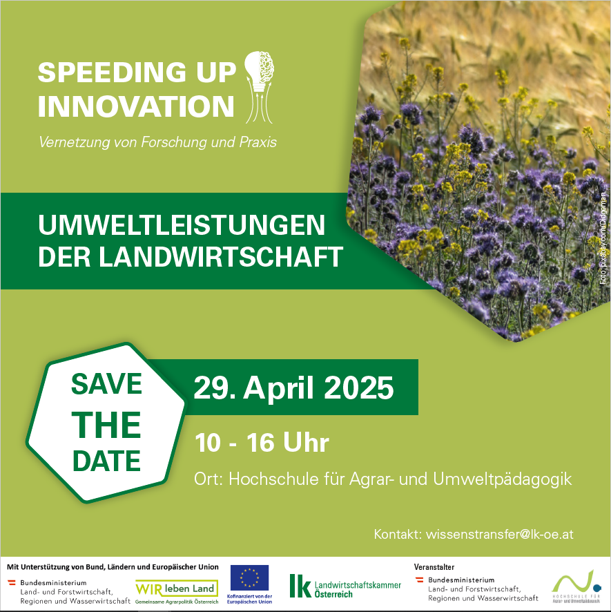 SAVE THE DATE Speeding Up Innovation Umweltleistungen der Landwirtschaft.png © LKÖ