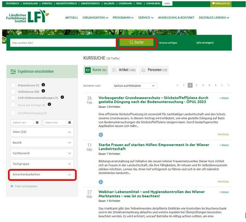 ÖPUL Anrechenbare Weiterbildungsveranstaltungen.jpg © LFI Wien