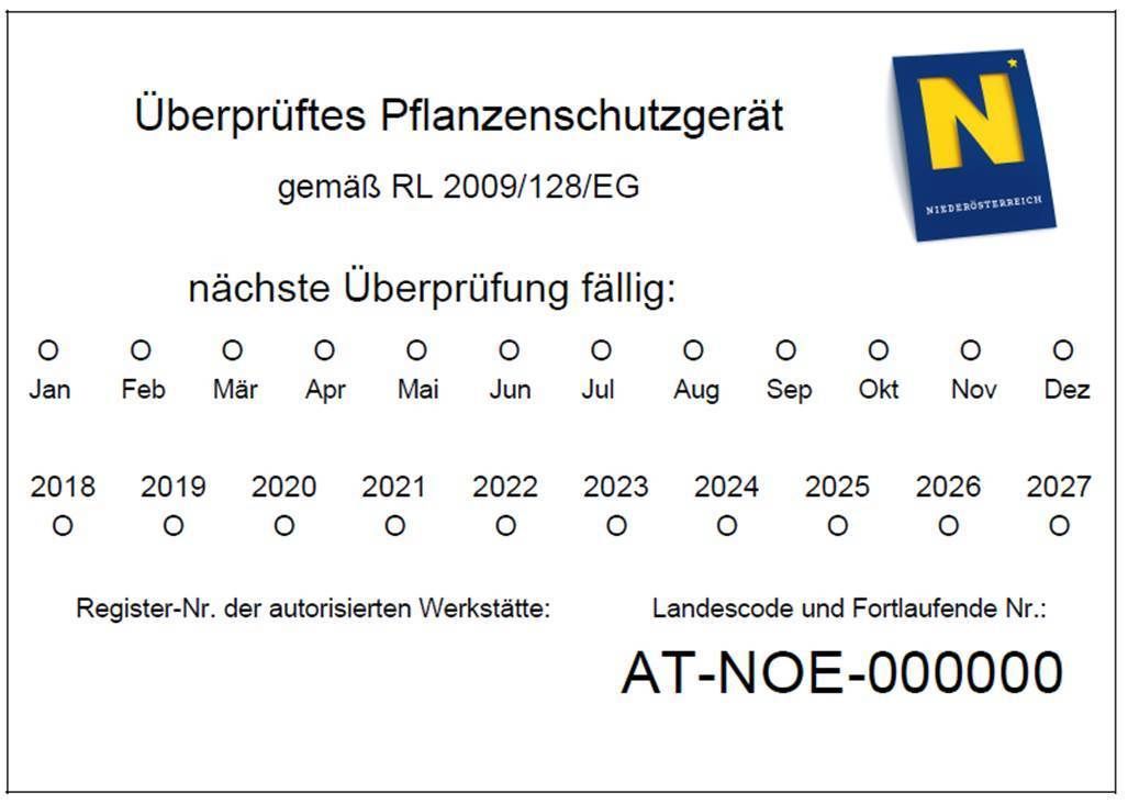 Bild 5 Prüfplakette für Pflanzenschutzgeräte.jpg © Land NÖ