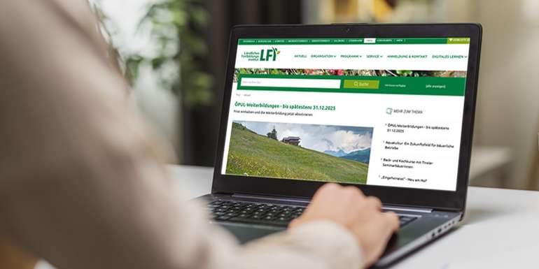 Frist einhalten und die Weiterbildung jetzt absolvieren © LK Tirol, MYDAYcontent – stock.adobe.com Frist einhalten und die Weiterbildung jetzt absolvieren © LK Tirol, MYDAYcontent – stock.adobe.com