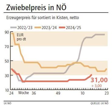 Grafik Zwiebelpreis 15_2025.jpg © LK NÖ Grafik Zwiebelpreis 15_2025.jpg © LK NÖ